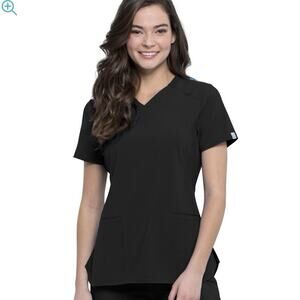 Cherokee Infinity Scrubs V Neck Top CK865A BLACK- Size X-Small XS